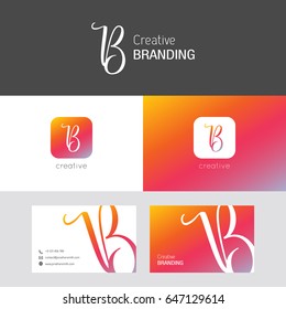 B logo, vector. Useful as branding, app icon, business card and clip-art.