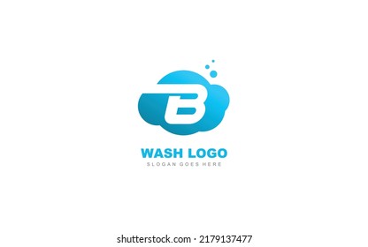 B Logo Washing For Branding Company. Letter Template Vector Illustration For Your Brand.