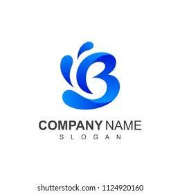 B Logo With Water Splash