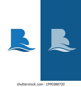 B logo and wave design combination