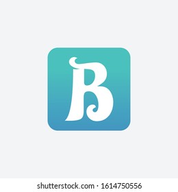 B Logo.B Letter Design Vector Illustration Modern Monogram Icon. wave concept.