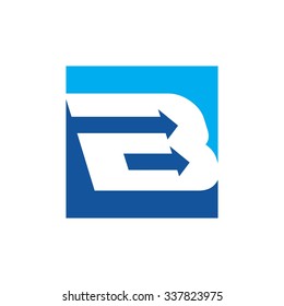 b logotype with arrow symbol. logo vector.
