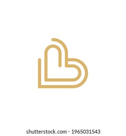 B love vector icon logo design