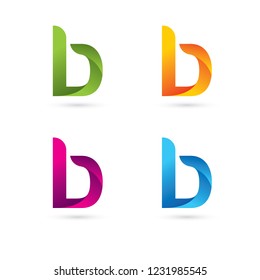 B lphabet letter logo. Abstract Glossy Colorful design template