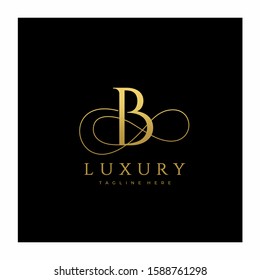 B Luxury Letter Logo Design Vector