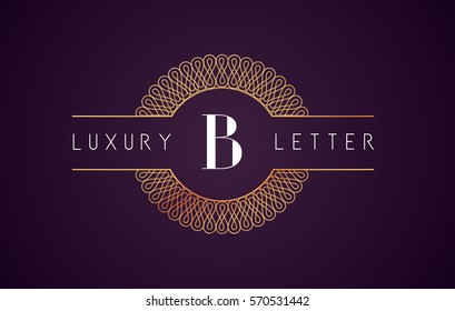 B Luxury Letter Logo. Golden Royal Luxury Letter Vector.