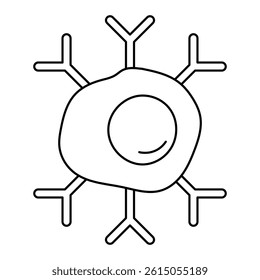 B Lymphocyte Icon – Line Style. Antibody-Producing Cell in Immune System