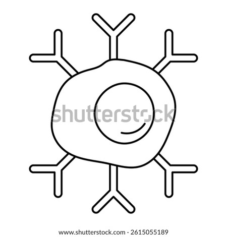 B Lymphocyte Icon – Line Style. Antibody-Producing Cell in Immune System