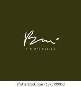 B M BM Initial handwriting or handwritten logo for identity. Logo with hand drawn style.