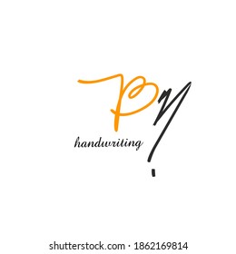 B m Bm letra inicial manuscrita y logotipo de la firma