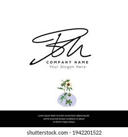 B M BM Initial letter handwriting and signature logo. Beauty vector initial logo .Fashion, boutique, floral and botanical