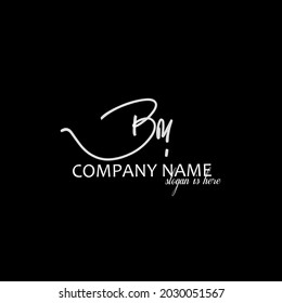B m Bm Anfangsbuchstaben Handschrift und Unterschrift Logo