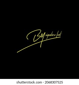 B m Bm initial letter handwriting and signature logo