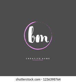 B M BM Initial logo template vector. Letter logo concept