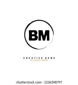 B M BM Initial logo template vector. Letter logo concept