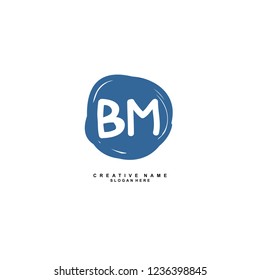 B M BM Initial logo template vector. Letter logo concept