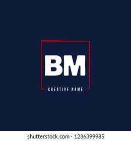 B M BM Initial logo template vector. Letter logo concept