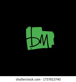 b m bm plantilla inicial de escritura a mano de logotipo vector