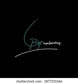 B m Bm initial logo handwriting template vector