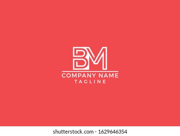 B M BM logo abstract letter initial based icon graphic design in vector editable file.