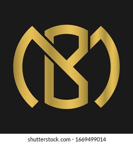 B , M , BM , MB letter logo design with creative modern typography and monogram logo