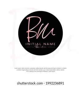 B M BM B W BW Initial letter handwriting and signature logo. Beauty vector initial logo .Fashion, boutique, floral and botanical