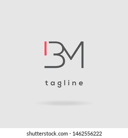B M double letter logo design vector template