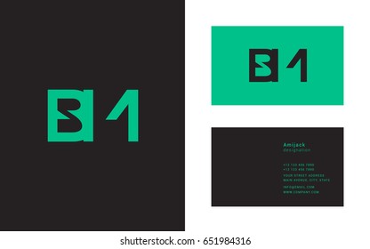 B M joint letter logo with business card template