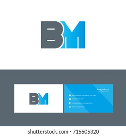 B M joint logo bold letter design with business card template