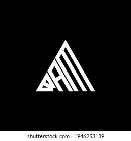 B A M letter logo creative design on black color background. BAM icon