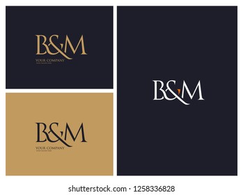B & M letters Joint logo icon vector template.