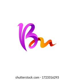 B and M logo design template, BM icons, Calligraphy logos