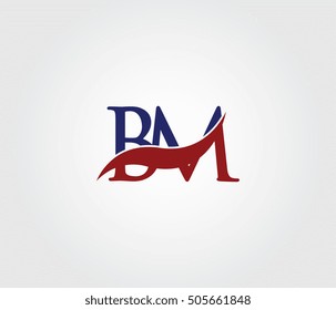 B and M Swoosh Initial Logo Vector
