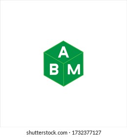 A B M triple letter logo vector design