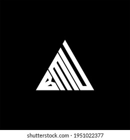 Diseño creativo del logo de la letra B M U. icono de BMU