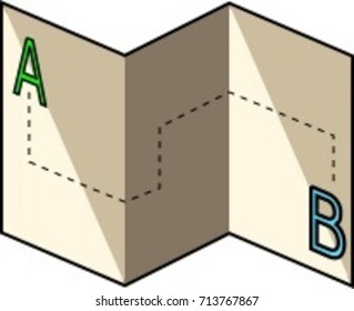 From A to B map vector