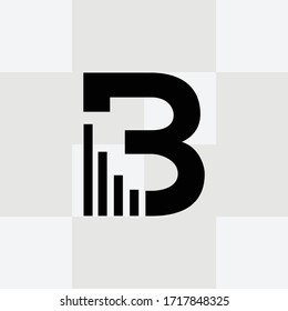 B vector de diseño del logotipo de marketing. concepto gráfico del diagrama B inicial, icono del símbolo de finanzas.