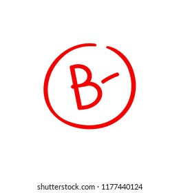 B minus examination result grade latter mark.