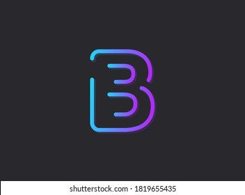 B, letra de gradiente moderna. Diseño moderno y dinámico de estilo creativo. Para logotipo, etiqueta de marca, elementos de diseño, aplicación y más. Ilustración vectorial aislada