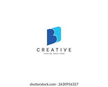 b design de logotipo de letra moderna