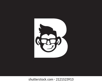 B Monkey Logo Images Vector Stock Vector (Royalty Free) 2121523913 ...