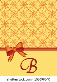 B monogram invitation card vector
