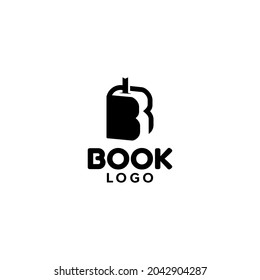 B monogram, Letter B like book, Online book store or Digital library logo design vector