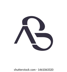A and B monogram log design,simple minimal modern style logomark,brand logo template
