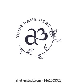 A and B monogram log design,simple minimal modern style logomark,brand logo template