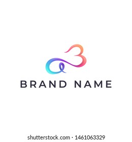 A and B monogram log design,simple minimal modern style logomark,brand logo template