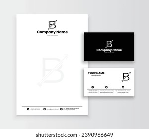 B, Monogram,  logo, Letterhead, Business Card, eps