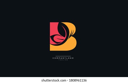 B monogram Vector butterfly abstract logo