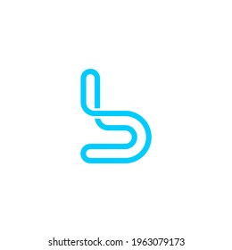 B monoline Style logo symbol design.eps