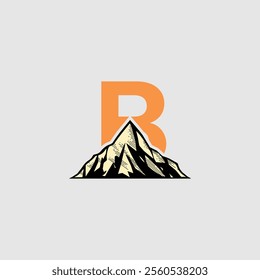 B mountain logo design template, B mountain logo, B technology vector